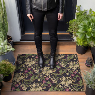 William Morris Golden Lily Vintage Pattern Doormat