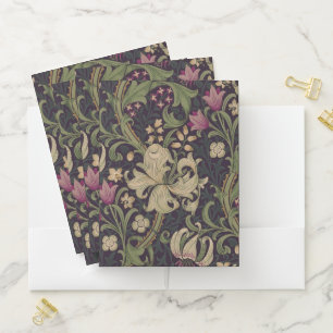 William Morris Golden Lily Vintage Pattern Pocket Pocket Folder