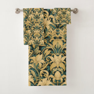 William Morris Golden Lily Vintage Pre-Raphaelite Bath Towel Set