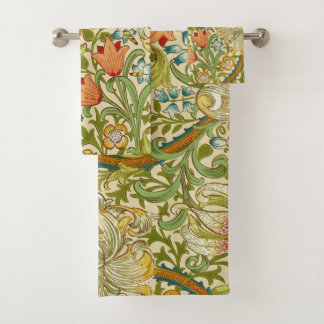 William Morris Golden Lily Vintage Pre-Raphaelite Bath Towel Set