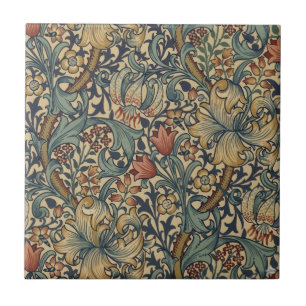 William Morris Golden Lily Vintage Pre-Raphaelite Ceramic Tile