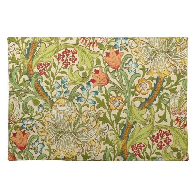 William Morris Golden Lily Vintage Pre-Raphaelite Cloth Placemat (Front)