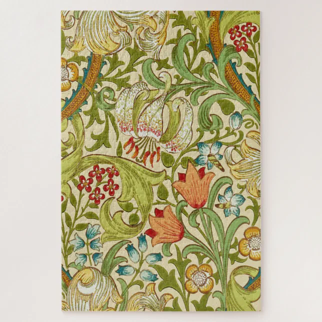 William Morris Golden Lily Vintage Pre-Raphaelite Jigsaw Puzzle | Zazzle