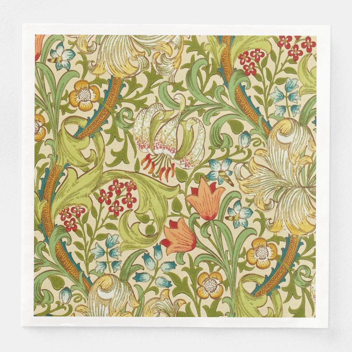 William Morris Golden Lily Vintage Pre Raphaelite Paper Dinner