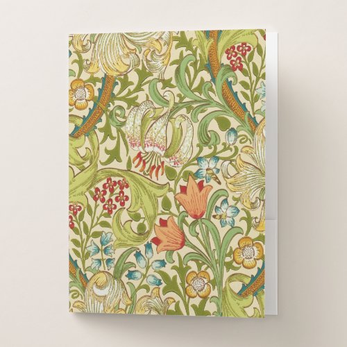 William Morris Golden Lily Vintage Pre_Raphaelite Pocket Folder