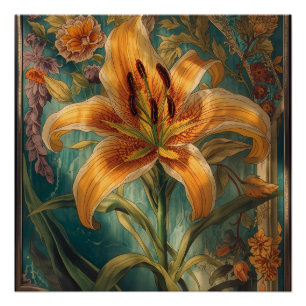 William Morris Golden Lily Vintage Pre-Raphaelite Poster
