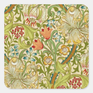 William Morris Golden Lily Vintage Pre-Raphaelite Square Sticker