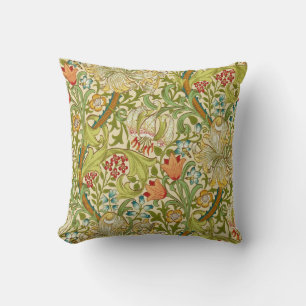 William Morris Golden Lily Vintage Pre-Raphaelite Throw Pillow