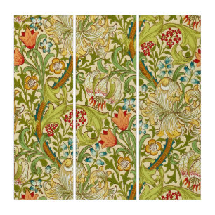 William Morris Golden Lily Vintage Pre-Raphaelite Triptych