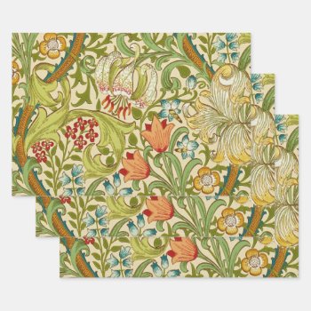 William Morris Golden Lily Vintage Pre-raphaelite Wrapping Paper Sheets by artfoxx at Zazzle