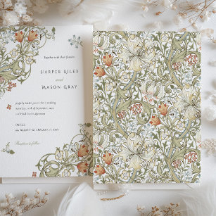 William Morris Golden Lily Wedding Invitation