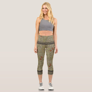 William Morris Golden Lily Willow Bough Pattern Capri Leggings
