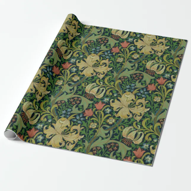 William Morris Golden Lily Wrapping Paper Zazzle