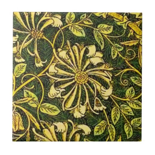 William Morris Golden the honeysuckle 3 Ceramic Tile