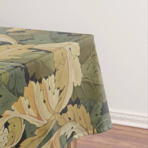 William Morris golden vintage leaves pattern Tablecloth
