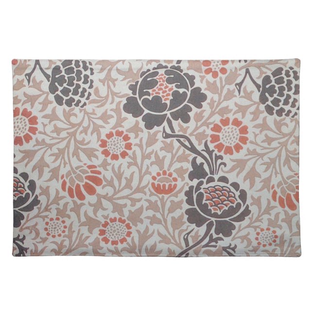 William Morris Grafton Botanic Art Design Cloth Placemat (Front)