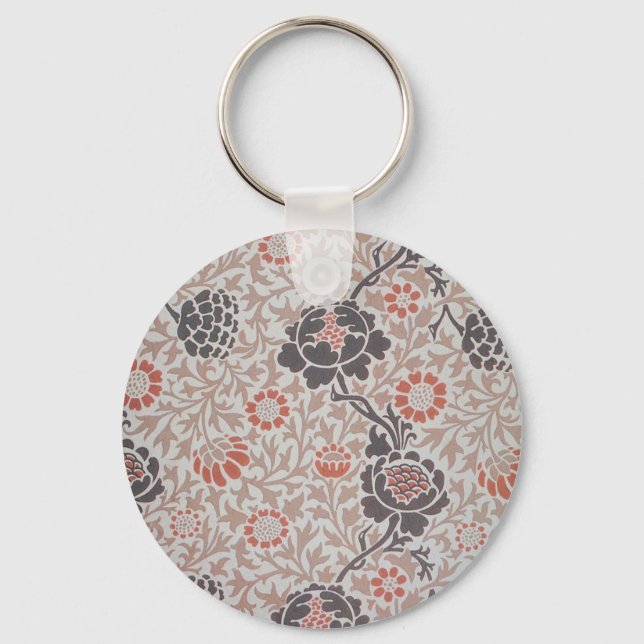 William Morris Grafton Botanic Art Design Keychain (Front)