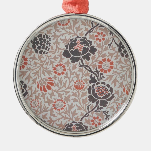 William Morris Grafton Botanic Art Design Metal Ornament (Front)