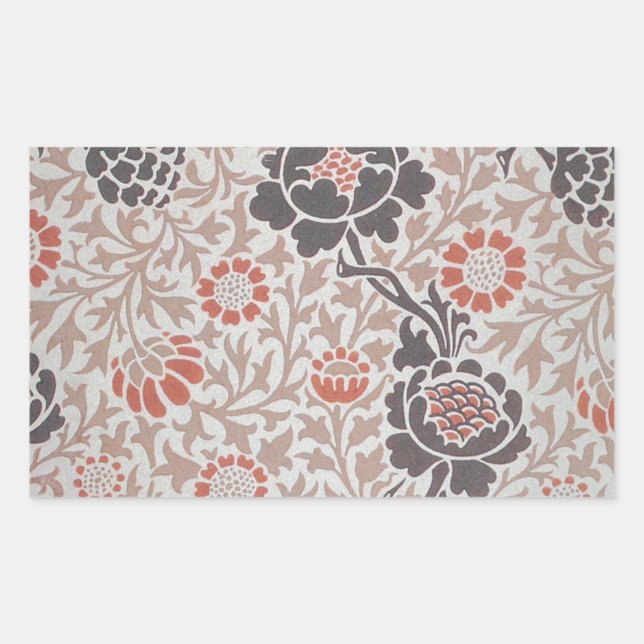 William Morris Grafton Botanic Art Design Rectangular Sticker (Front)