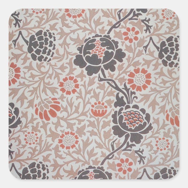 William Morris Grafton Botanic Art Design Square Sticker (Front)