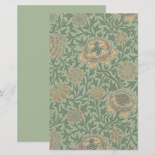 William Morris Grafton Floral Pattern Sage Green (Front/Back)