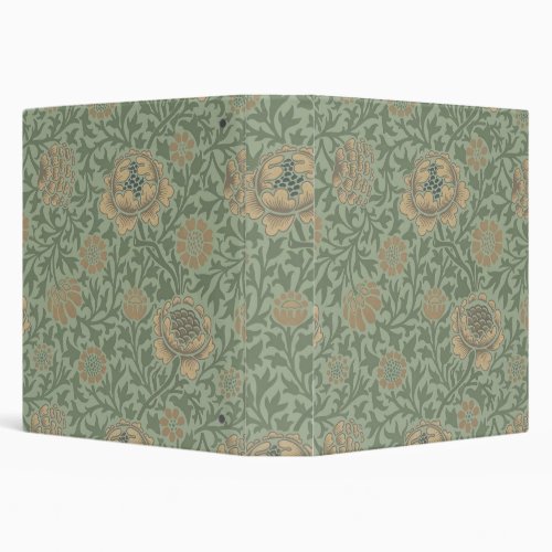 William Morris Grafton Floral Pattern Sage Green  3 Ring Binder