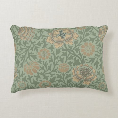 William Morris Grafton Floral Pattern Sage Green  Accent Pillow