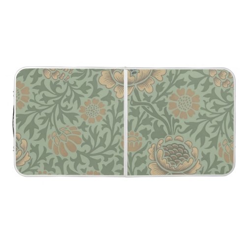William Morris Grafton Floral Pattern Sage Green  Beer Pong Table