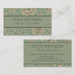 William Morris Grafton Floral Pattern Sage Green  Business Card