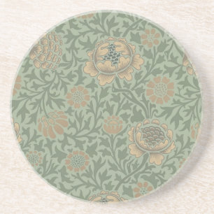 William Morris Grafton Floral Pattern Sage Green Coaster