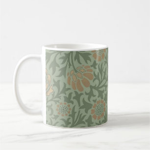 William Morris Grafton Floral Pattern Sage Green Coffee Mug