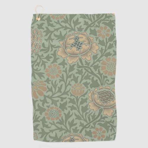 William Morris Grafton Floral Pattern Sage Green  Golf Towel