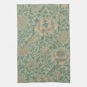 William Morris Grafton Floral Pattern Sage Green Kitchen Towel