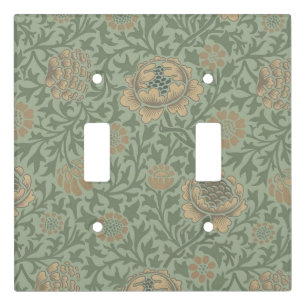 William Morris Grafton Floral Pattern Sage Green  Light Switch Cover