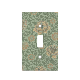 William Morris Grafton Floral Pattern Sage Green  Light Switch Cover