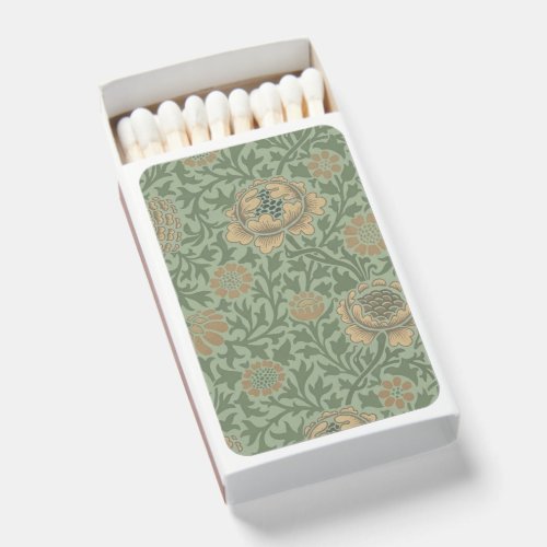 William Morris Grafton Floral Pattern Sage Green  Matchboxes