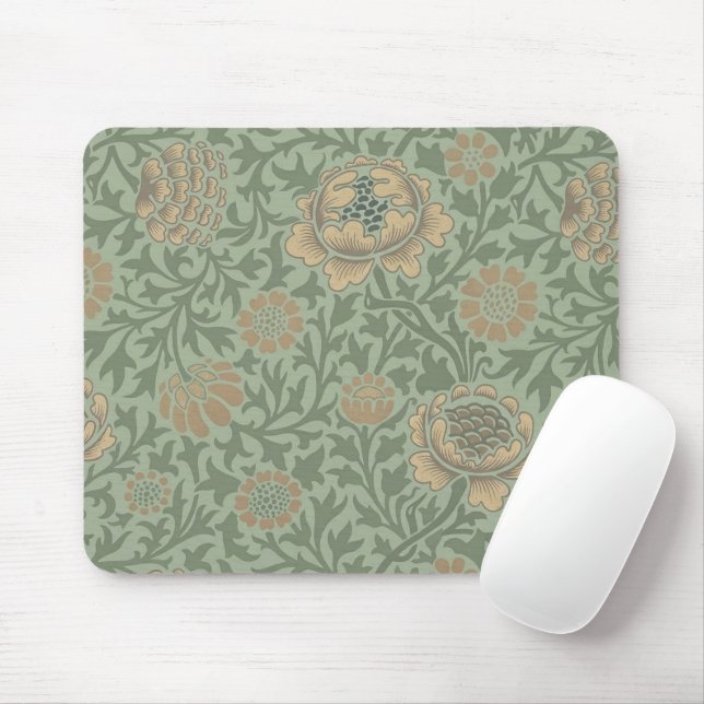 William Morris Grafton Floral Pattern Sage Green  Mouse Pad (With Mouse)