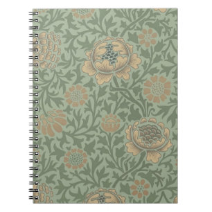 William Morris Grafton Floral Pattern Sage Green Notebook