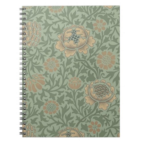 William Morris Grafton Floral Pattern Sage Green  Notebook