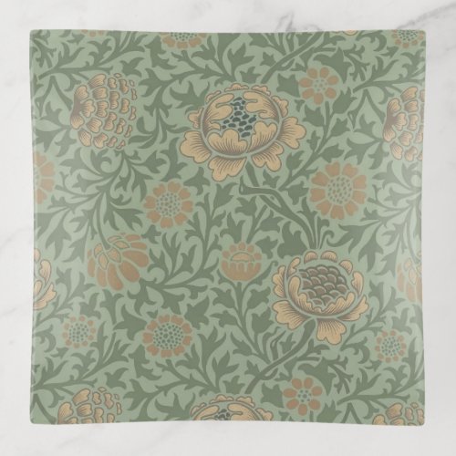 William Morris Grafton Floral Pattern Sage Green  Trinket Tray