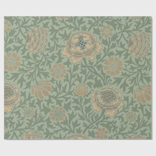 William Morris Grafton Floral Pattern Sage Green Wrapping Paper