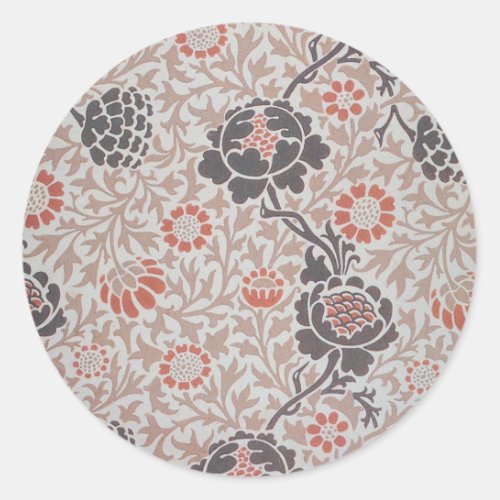 William Morris Grafton Flower Design Classic Round Sticker