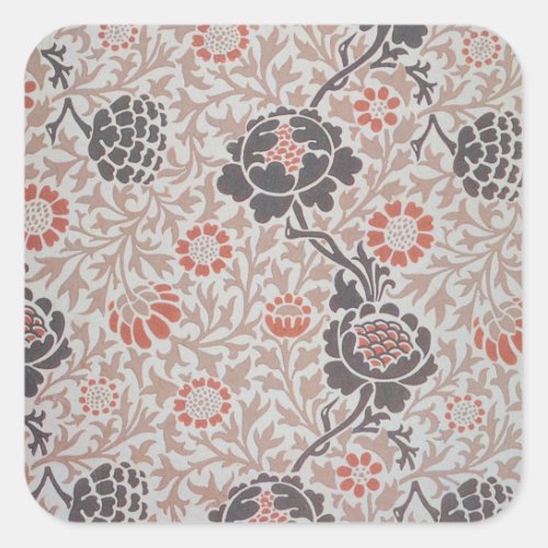 William Morris Grafton Flower Design Square Sticker