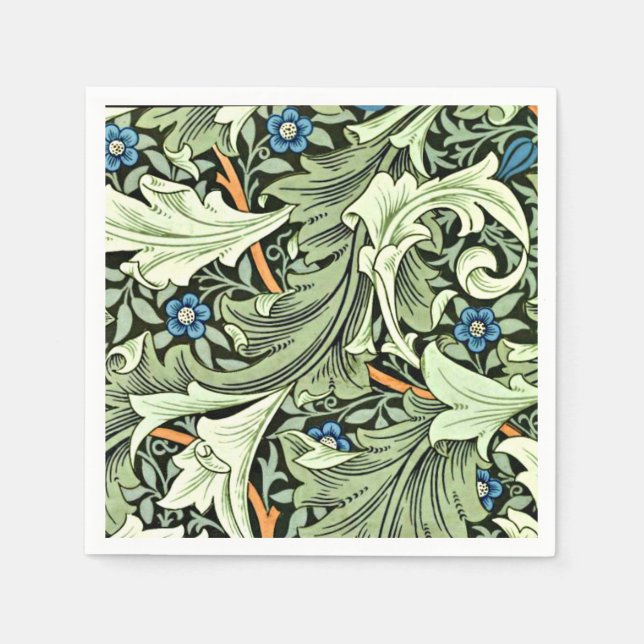 William Morris - Granville, blue and green large Napkins (Front)