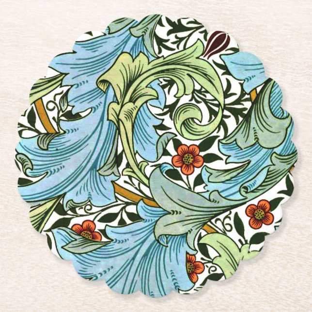 William Morris - Granville, popular pattern, Paper Coaster (Front)