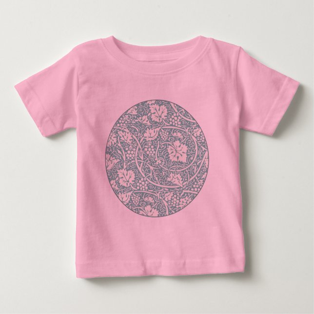 William Morris Grape Pattern Teal Turquoise Baby T-Shirt (Front)