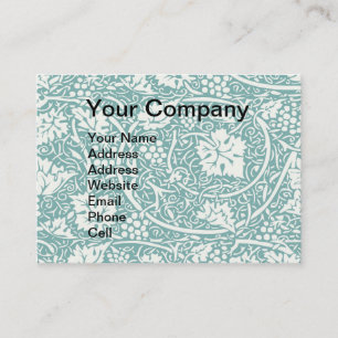 William Morris Grape Pattern Teal Turquoise Business Card