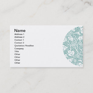 William Morris Grape Pattern Teal Turquoise Business Card