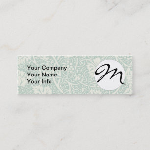 William Morris Grape Pattern Teal Turquoise Mini Business Card