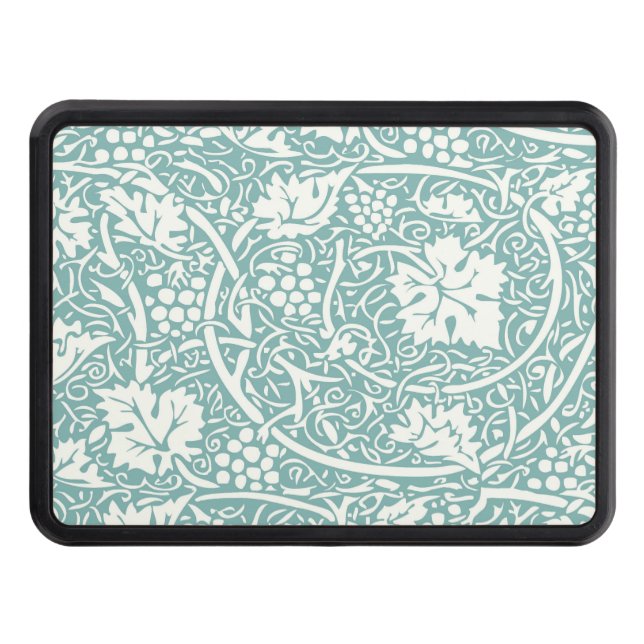 William Morris Grape Pattern Teal Turquoise Trailer Hitch Cover (Front)